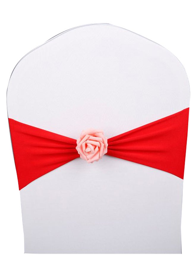 إسكدنيا عقدة بتصميم فيونكة قابلة للتمدد للكراسي للمناسبات مثل حفلات الزفاف/الحفلات/المراسم/الولائم وردي أحمر