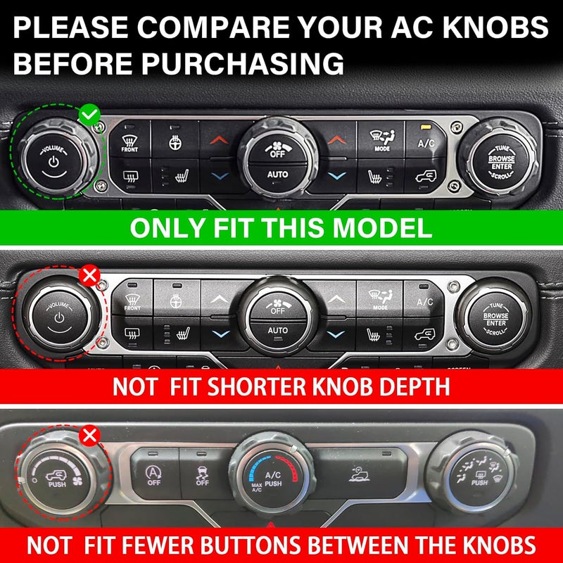 MOCHENT 8Pcs Blue Button Knob Cover Set for Jeep Wrangler JL JLU & Gladiator JT Accessories - Image 2