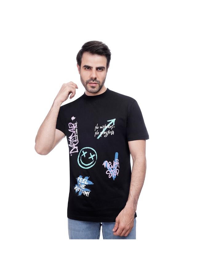 Coup Coup Men Printed Single Jersey T-Shirt 1000700 3XL - Black  - Image 1