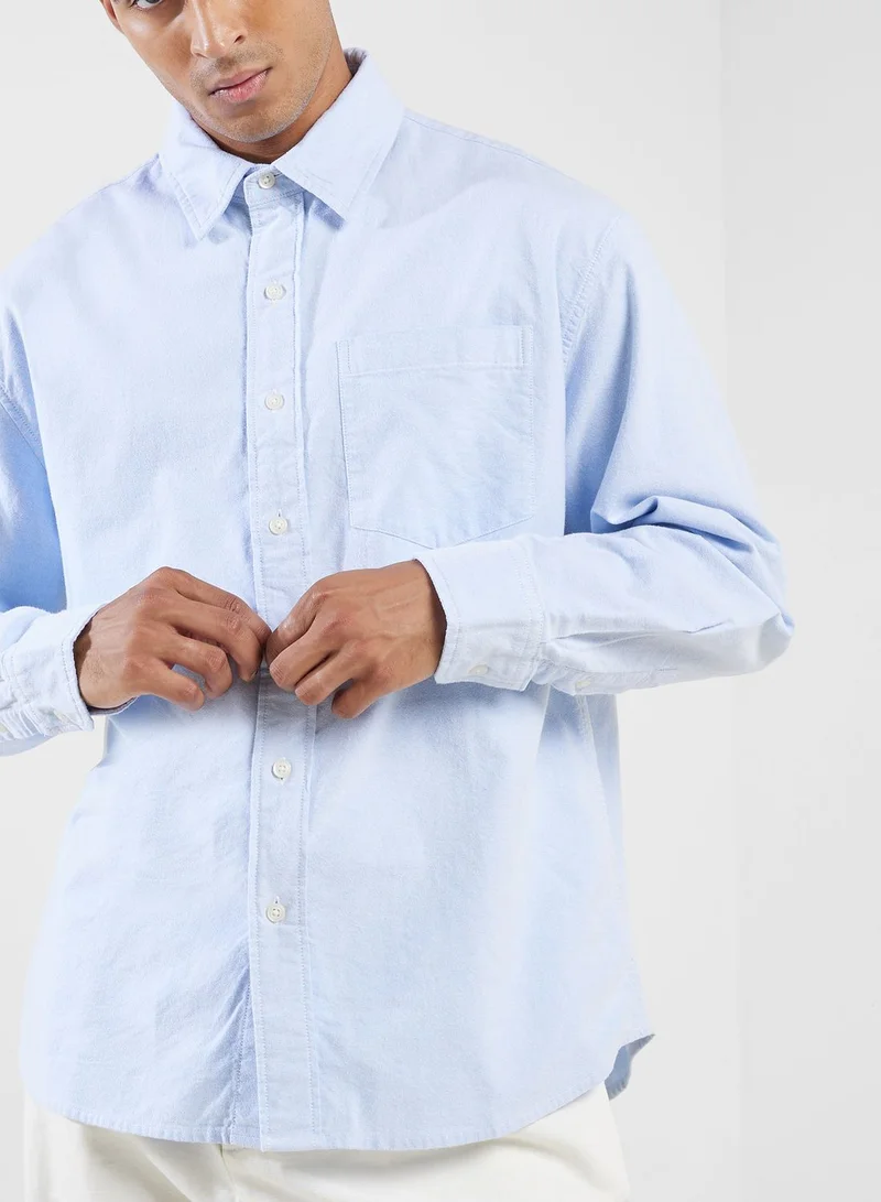 American Eagle Relaxed Fit Long Sleeve Buttondown Relaxed Shirt