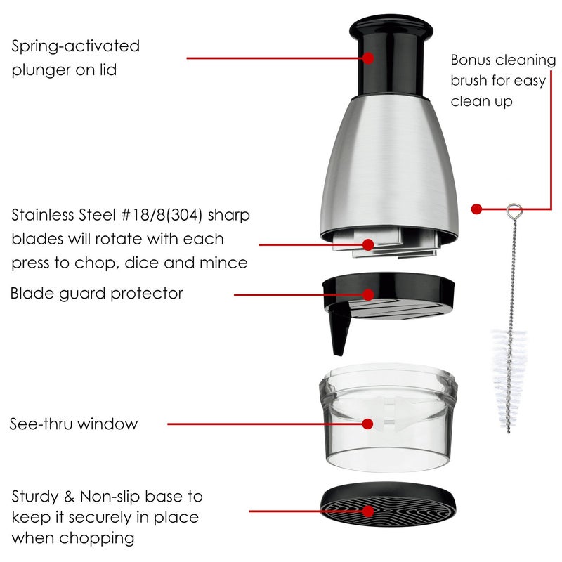KAYCROWN Best Utensils Premium Stainless Steel Chopper And Dicer Chop Veggies Herbs And Nuts With Ease Black - Image 4