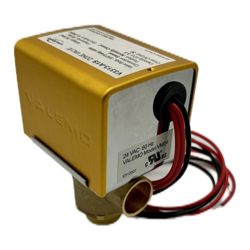 Valemo V3313-A1S Motorized Zone Valve, 3-Way, 3/4" Sweat, Normally Closed, 24 VAC with End Switch - Image 2
