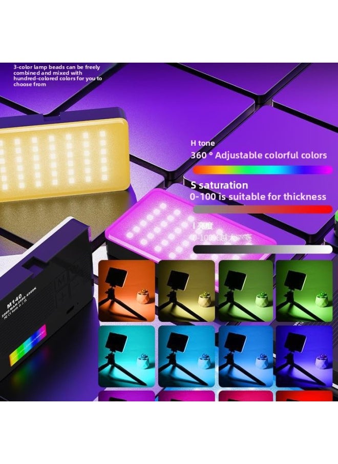 Generic - Mini Portable Fill Light Selfie Mobile Phone Live Photo Beauty Light RGB Full Color SLR Camera-Specifications:[three-tone Lighting] Standard Configuration - Image 1
