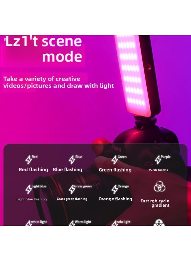 Generic - Mini Portable Fill Light Selfie Mobile Phone Live Photo Beauty Light RGB Full Color SLR Camera-Specifications:[three-tone Lighting] Standard Configuration - Image 1