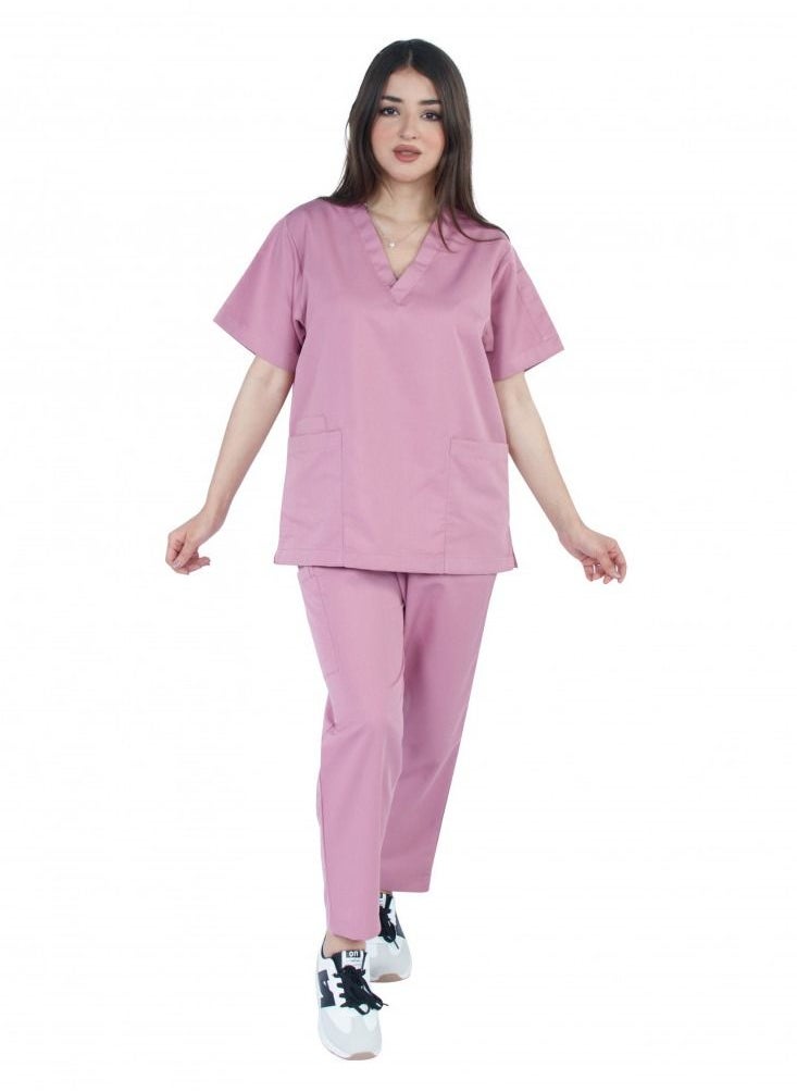Kenzi Kenzi medical scrub set for unisex Light mauve 2  - Image 1