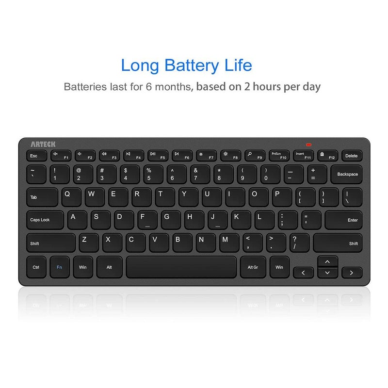 Arteck 2.4G Wireless Keyboard Ultra Slim and Compact Keyboard with Media Hotkeys for Computer Desktop PC Laptop Surface Smart TV and Windows 11/10/8/7, Black - Image 4