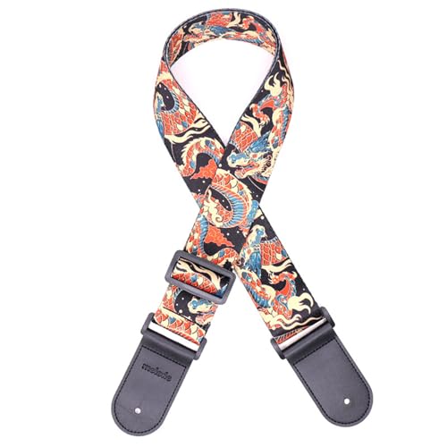 JSHshield Guitar Strap,Guitar Accessories,Fluorescent jacquard Adjustable Guitar Shoulder Strap For Bass, Electric & Acoustic Guitar, Best Gifts for Guitarists - Image 1