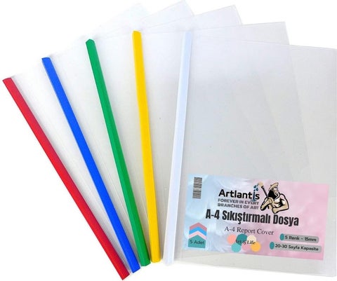 A-4 5-Piece Side Sliding Compression File 1 Pack A4 5 Color Compression File 1 Pack