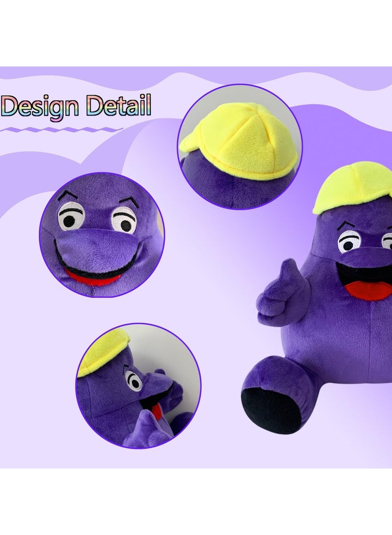 HALAMODO Grimace Plush,Grimace Shake Yellow Hat Plush Toy,Stuffed Animal Toy Game Doll Toy Fans Anime Great Gift for Boys and Girls - Image 2