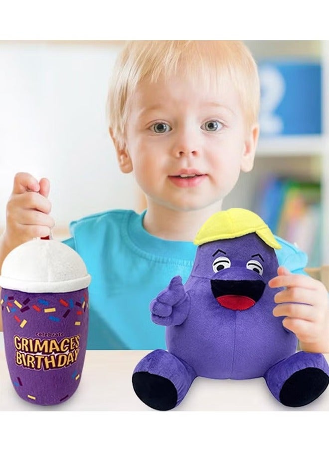 HALAMODO Grimace Plush,Grimace Shake Yellow Hat Plush Toy,Stuffed Animal Toy Game Doll Toy Fans Anime Great Gift for Boys and Girls - Image 4