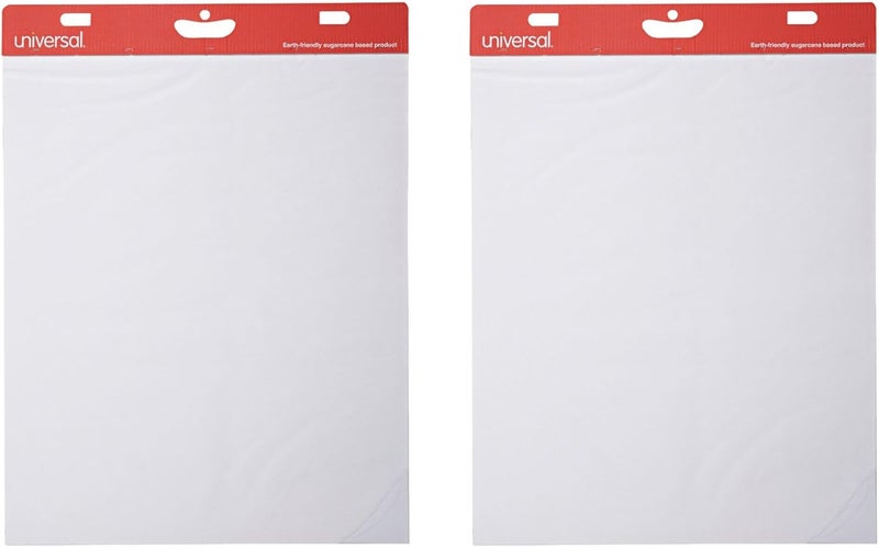Universal 35603 Self Stick Easel Pads, Unruled, 25 x 30, White, 2 30 Sheet Pads/Carton - Image 1