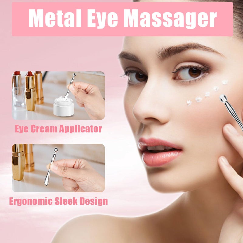 Wewymewo Reusable Under Eye Patches, Pink Silicone Eye Mask for Dark Circles, Wrinkles, Fine Lines, Undereye Bags, with Metal Eye Cream Applicator to Reduce Eye Puffiness, Make Smooth Under Eyes, Tin Case - Image 2