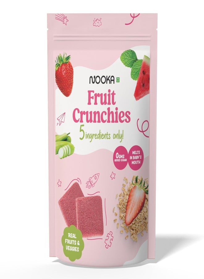 Nooka Pink Fruit Crunchies for Babies – Healthy Snack with Real Fruits & Veggies | 5 Ingredients Only | No Added Sugar | Melts in Baby’s Mouth | Age 7+ Months (20g) - Image 1