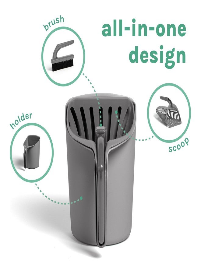 Kitty City Infinity Cat Litter Scoop with Holder – Non-Stick Aluminum Litter Sifter & Deep Shovel, Ergonomic Handle, Easy Clean Poop Scooper for Cats - Image 3