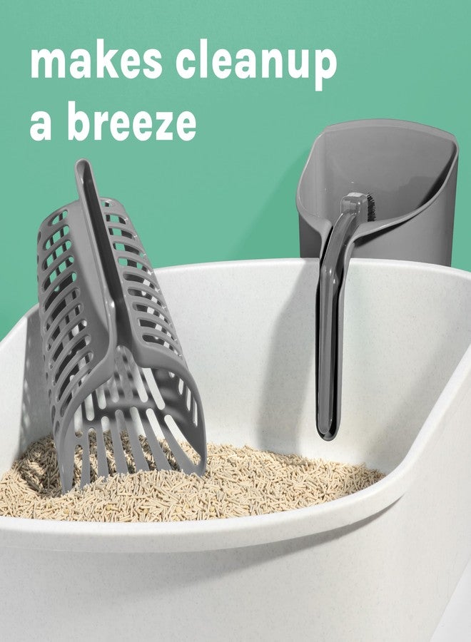 Kitty City Infinity Cat Litter Scoop with Holder – Non-Stick Aluminum Litter Sifter & Deep Shovel, Ergonomic Handle, Easy Clean Poop Scooper for Cats - Image 2