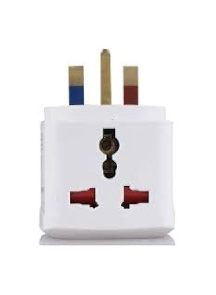 erorex Universal Travel Adapter - 3 Pin Multi Plug Extension Socket for Moblie and Laptop Charger, 3Way Multiplug Power Adapter, Travel and Home Use Plug (White)  - Image 2