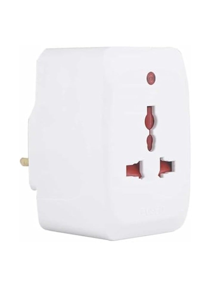 erorex Universal Travel Adapter - 3 Pin Multi Plug Extension Socket for Moblie and Laptop Charger, 3Way Multiplug Power Adapter, Travel and Home Use Plug (White)  - Image 1