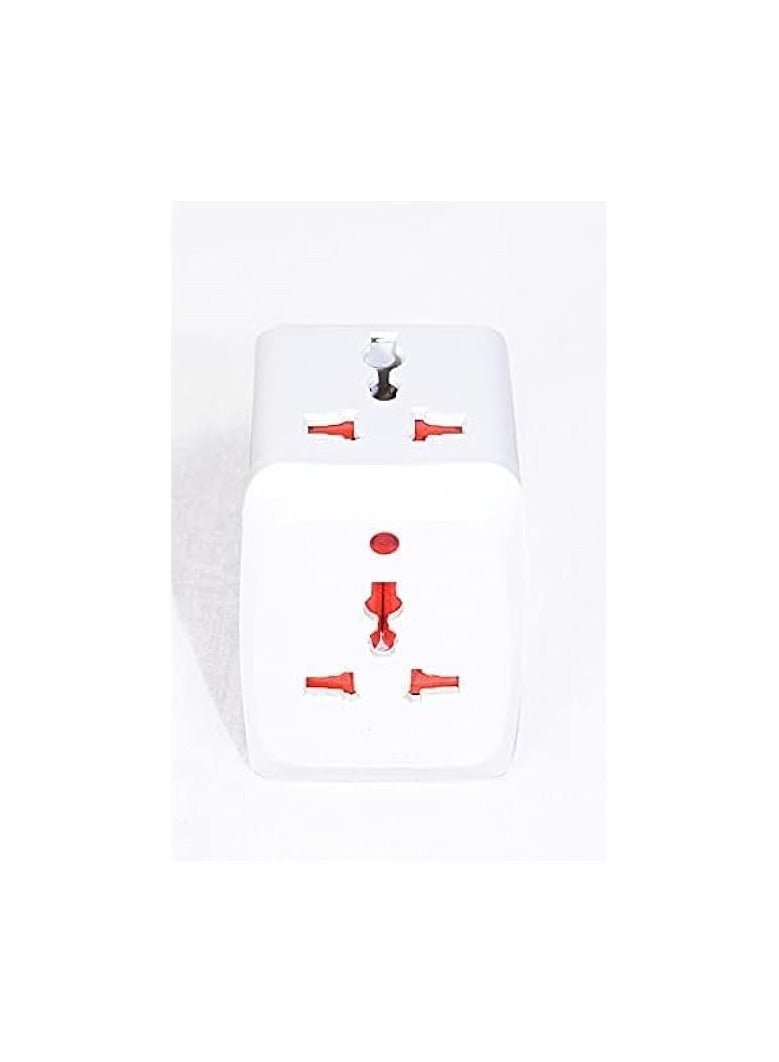 erorex Universal Travel Adapter - 3 Pin Multi Plug Extension Socket for Moblie and Laptop Charger, 3Way Multiplug Power Adapter, Travel and Home Use Plug (White)  - Image 3