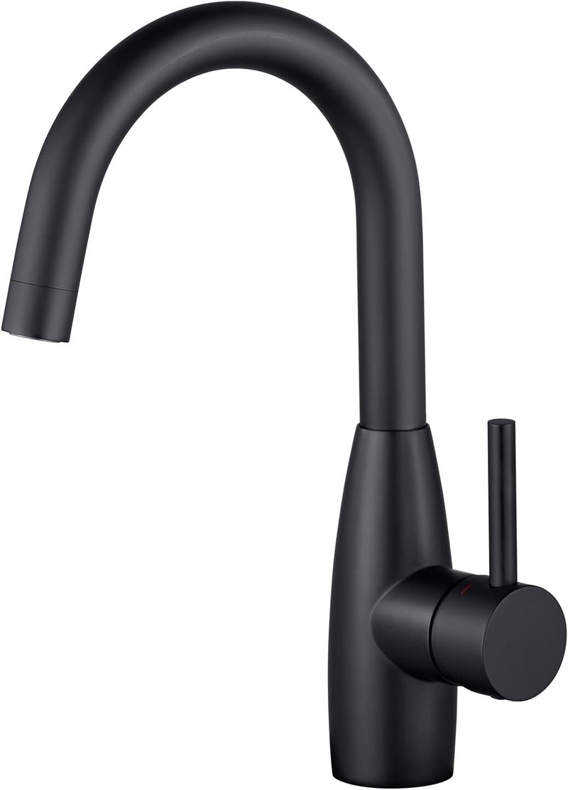 Crea Bar Sink Faucet, Sink Faucets Single Hole Black for Bathroom Kitchen Campers with Deck Plate Prep Wet Utility Small Mini Outdoor Vessel Farmhouse Vanity Lavatory - Image 1