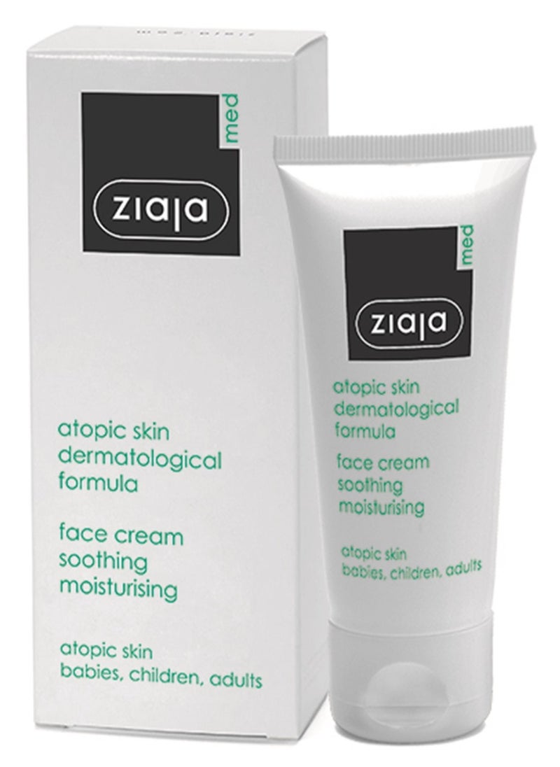 Ziaja Soothing medical face cream with skin moisturizing properties Recommended for atopic skin prone to irritation, severe itching and extreme sensitivity Restores the skin's natural hydrolipidic barrier (50) ml  - Image 1