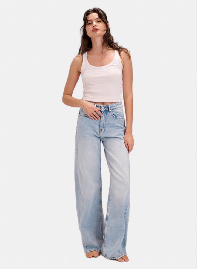 TGS Snow Light Blue Flared Leg Women Jeans - Image 1