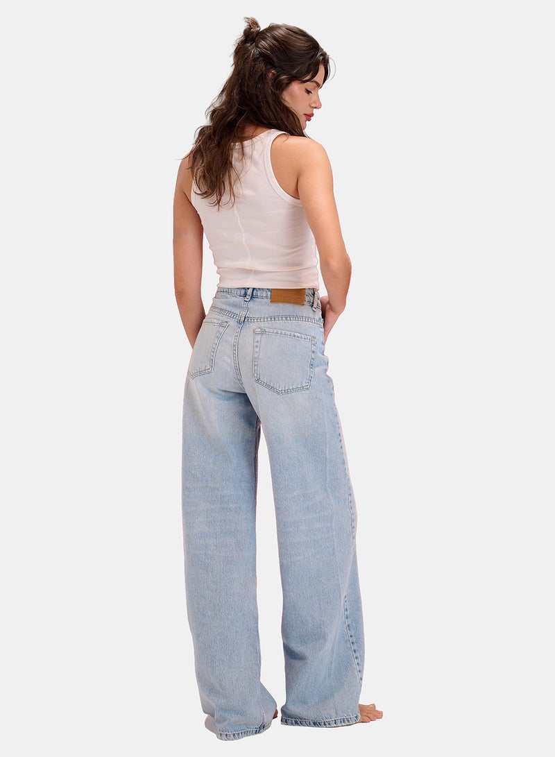 TGS Snow Light Blue Flared Leg Women Jeans - Image 2