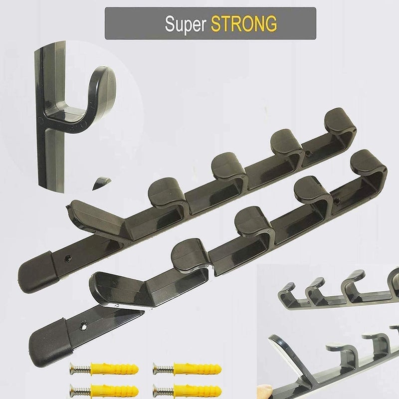 AUXPhome 1Pair Fishing Rod Storage rack, Horizontal Wall Mount Fishing Pole Holder Storage Organizer for Garage & Cabin & Basement - Holds up to 5 Rod - Easy to Install . Hardware included. - Image 4