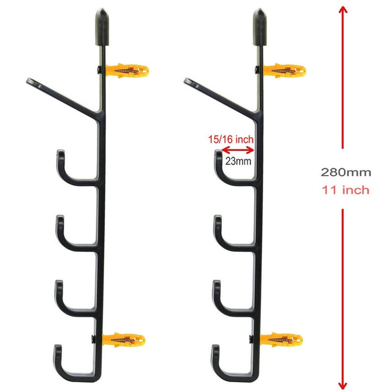 AUXPhome 1Pair Fishing Rod Storage rack, Horizontal Wall Mount Fishing Pole Holder Storage Organizer for Garage & Cabin & Basement - Holds up to 5 Rod - Easy to Install . Hardware included. - Image 2