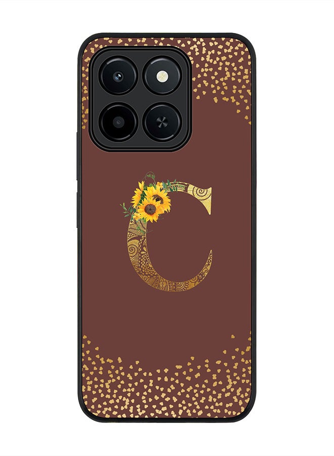 Stylizedd For Honor X6c Case,Slim fit Camera Protection, Shockproof Thin Phone cover  - Custom Floral Monogram - C  (Brown )