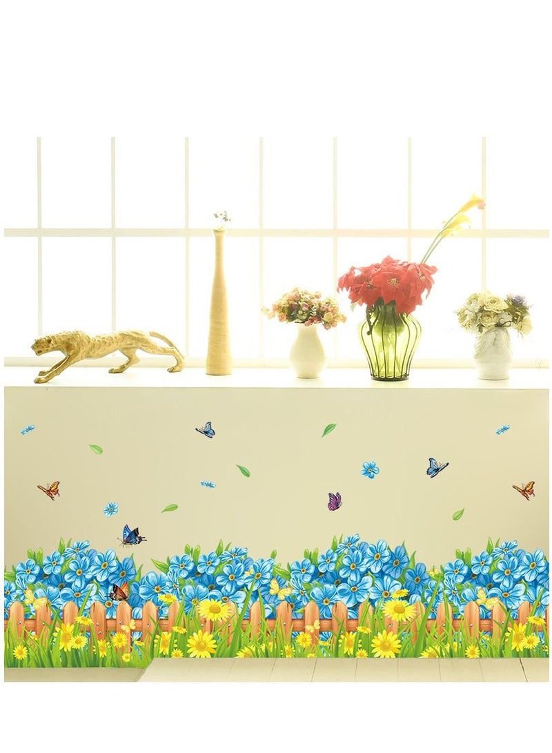 Bluejw ملصق جدار سياج مع عشب متعدد الألوان 70x50 سنتيمتر - Image 3