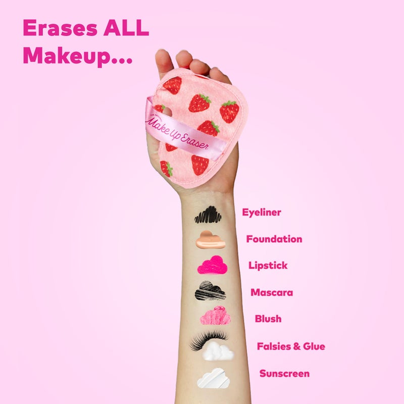 Makeup Eraser The Original MakeUp Eraser, 7-Day Set, Erase All Makeup With Just Water, Including Waterproof Mascara, Eyeliner, Foundation, Lipstick, Sunscreen, and More! Strawberry Fields, 7ct. - Image 2