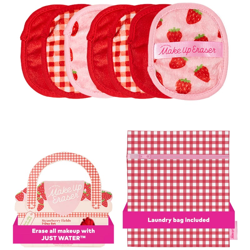 Makeup Eraser The Original MakeUp Eraser, 7-Day Set, Erase All Makeup With Just Water, Including Waterproof Mascara, Eyeliner, Foundation, Lipstick, Sunscreen, and More! Strawberry Fields, 7ct. - Image 1