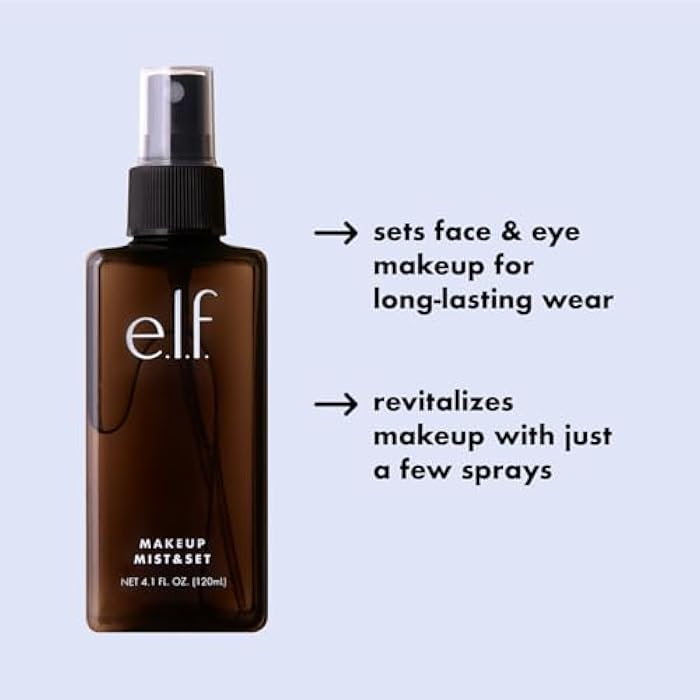 elf e.l.f. Makeup Mist & Set - Large Lightweight, Long Lasting, All-Day Wear Revitalizes, Refreshes, Hydrates, Soothes Infused with Aloe, Green Tea and Cucumber 4 Fl Oz - Image 3