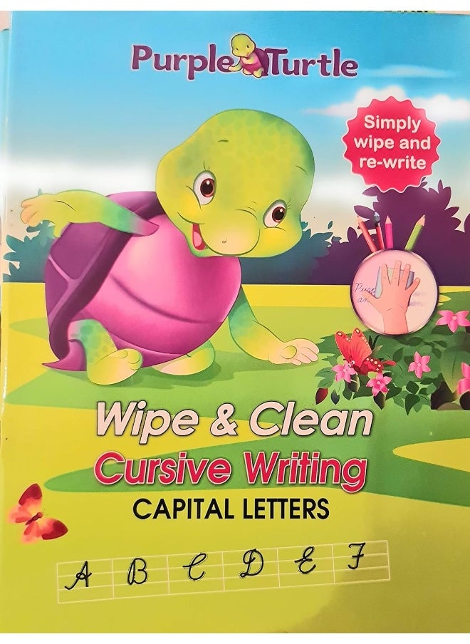 null - Purple Turtle Wipe & Clean Cursive Writing Capital Letters - Image 1