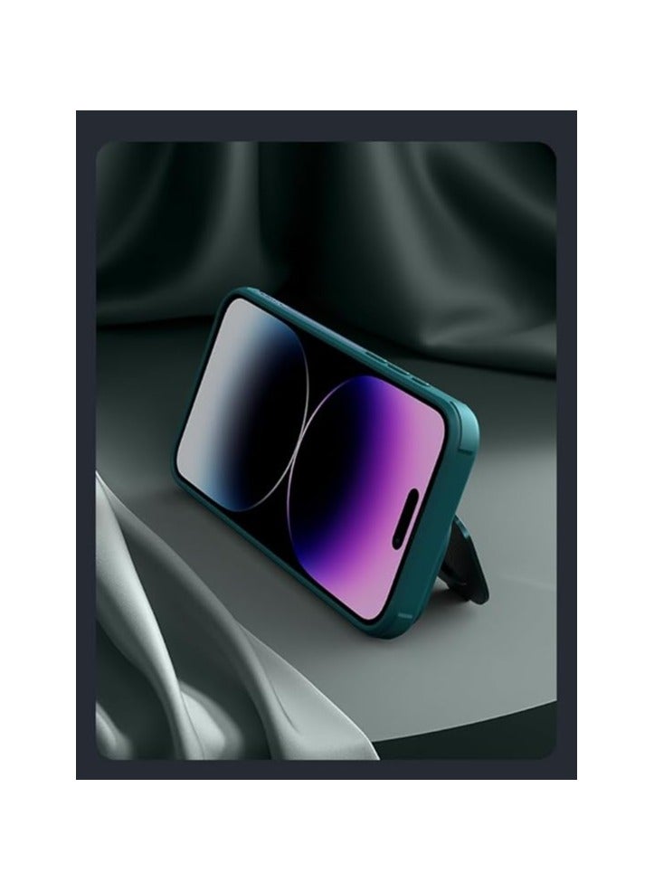 Nillkin CamShield Prop Leather Magnetic Series Cover Case Designed For Apple iPhone 15 Pro Max - Exuberant Green - Image 5