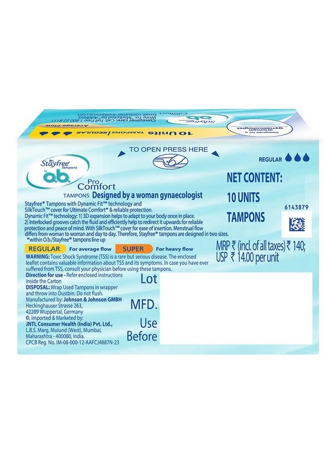 Tampons By Ob Reg 10'S Carton