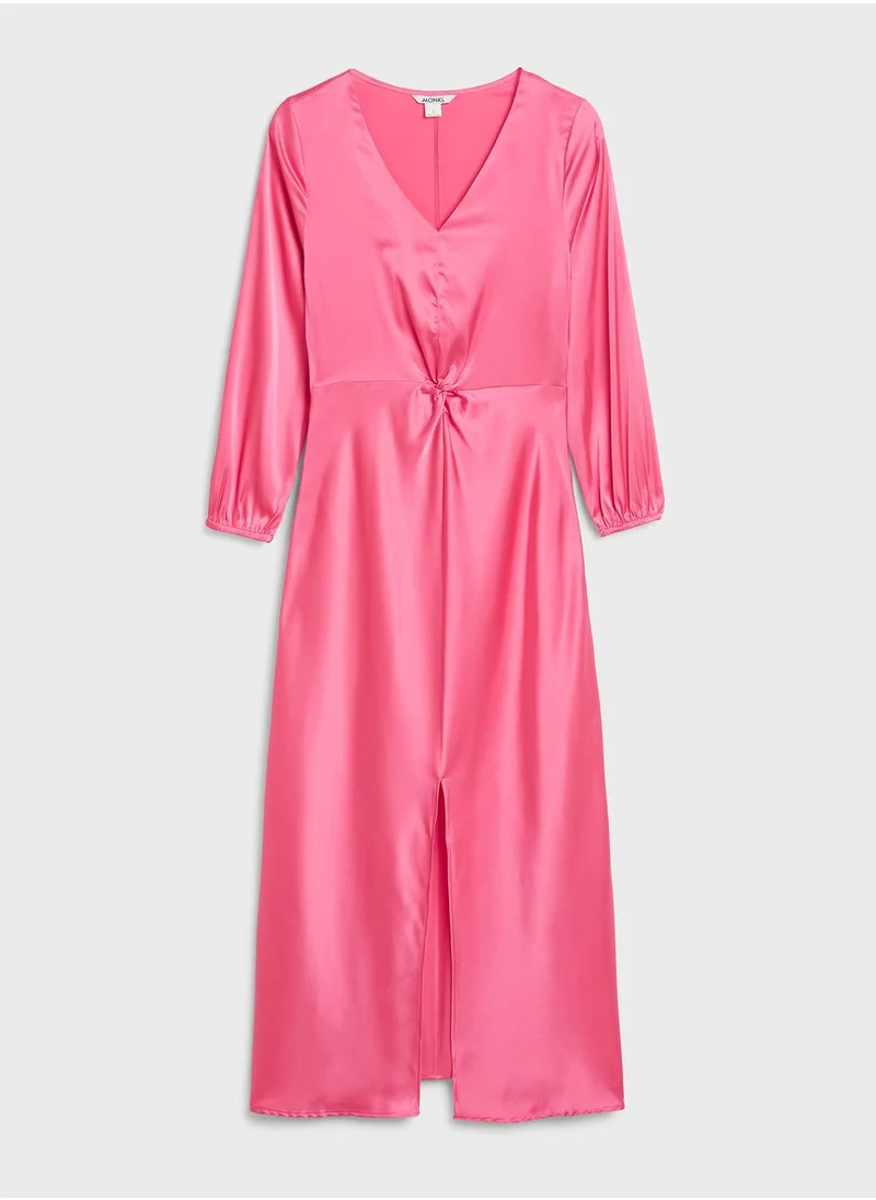 MONKI Front Twisted & Slit Detail Dress