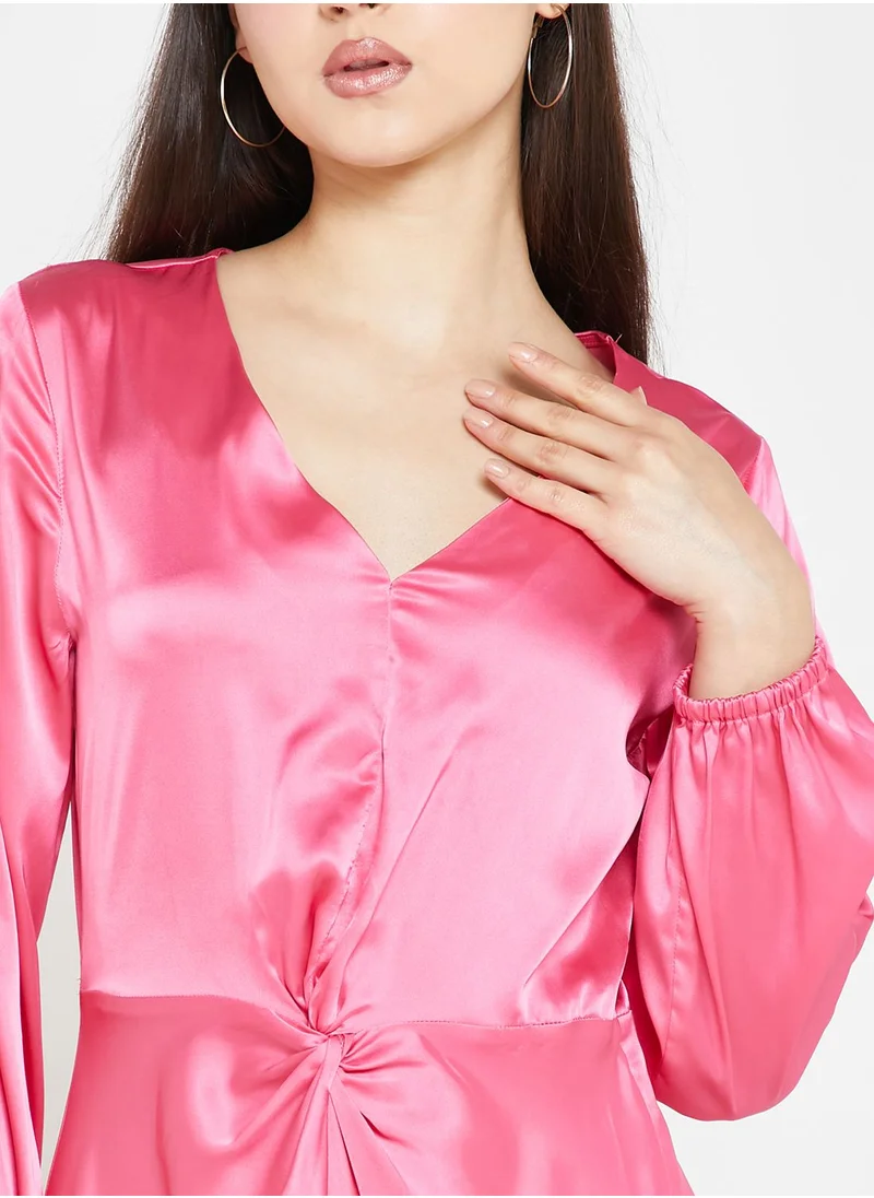 MONKI Front Twisted & Slit Detail Dress