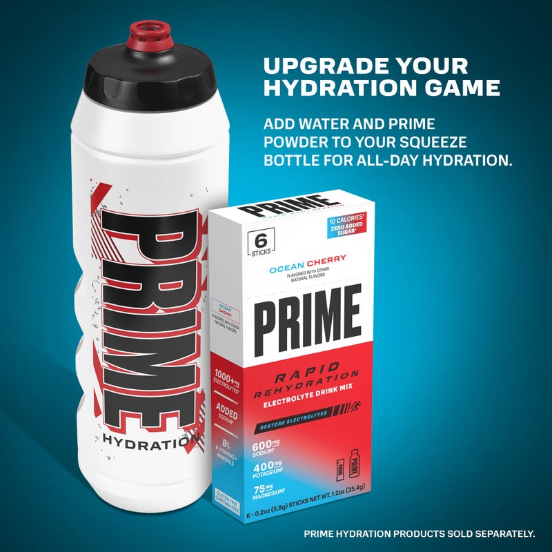Prime Hydration PRIME 32 oz Red & Black Graphic Squeeze Sports Water Bottle, BPA Free, Dishwasher Safe, Easy-Grip Ergonomic Leakproof Design, Fast Hydration for Gym, Cycling, Running - Image 3