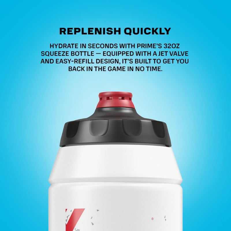 Prime Hydration PRIME 32 oz Red & Black Graphic Squeeze Sports Water Bottle, BPA Free, Dishwasher Safe, Easy-Grip Ergonomic Leakproof Design, Fast Hydration for Gym, Cycling, Running - Image 4