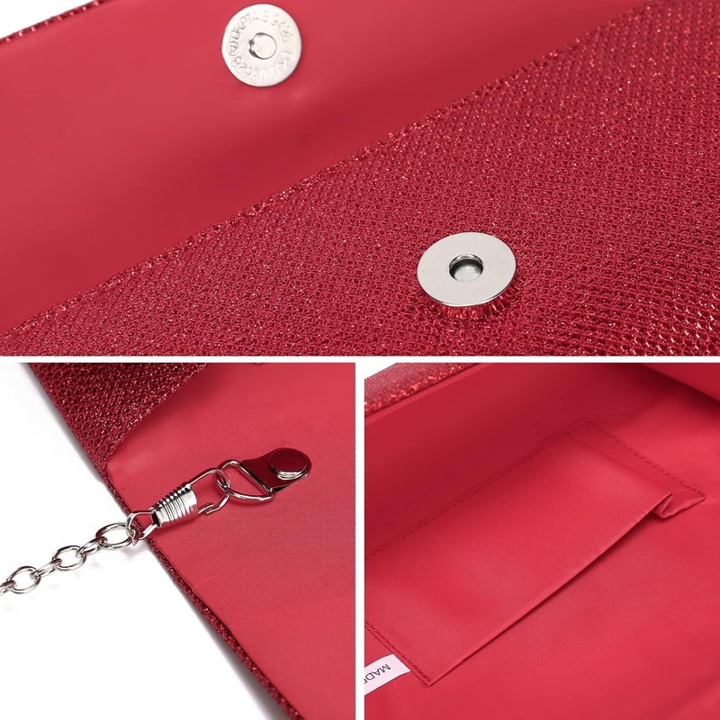 Outrip Women's Evening Bag Clutch Purse Glitter Party Wedding Handbag with Chain - Image 5