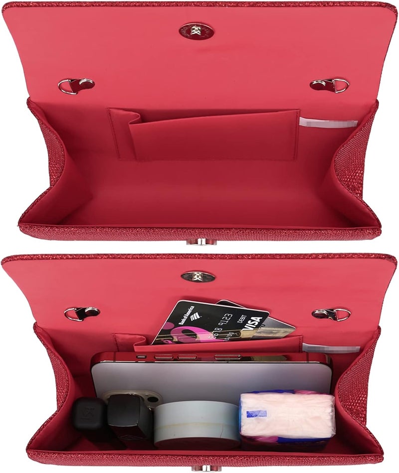 Outrip Women's Evening Bag Clutch Purse Glitter Party Wedding Handbag with Chain - Image 2