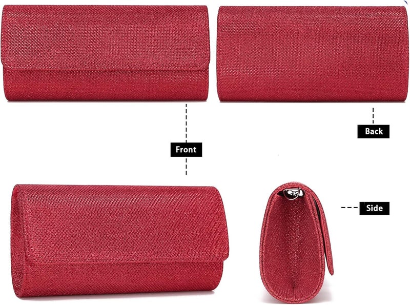 Outrip Women's Evening Bag Clutch Purse Glitter Party Wedding Handbag with Chain - Image 3