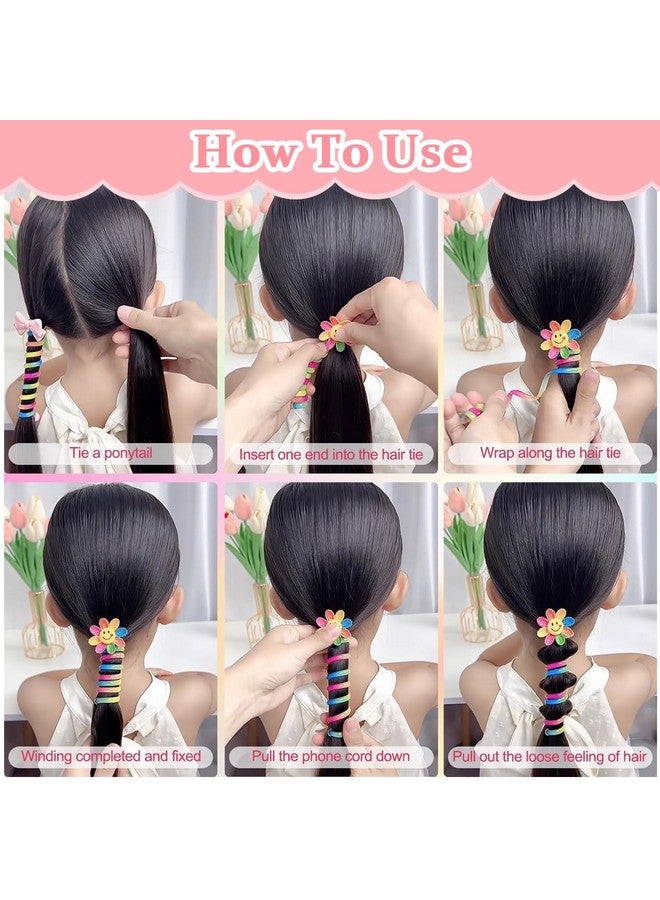 PALAY ® 5Pcs Wire Hair Bands For Girls Kids Braided Spiral Hair Ties Cute Cartoon Ponytail Maker Elastic Braids Hair Accessories For Girls - Image 4