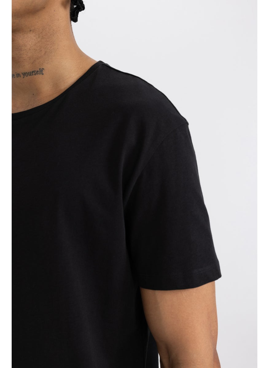 Man DeFactoFit Standard Fit Crew Neck Printed T