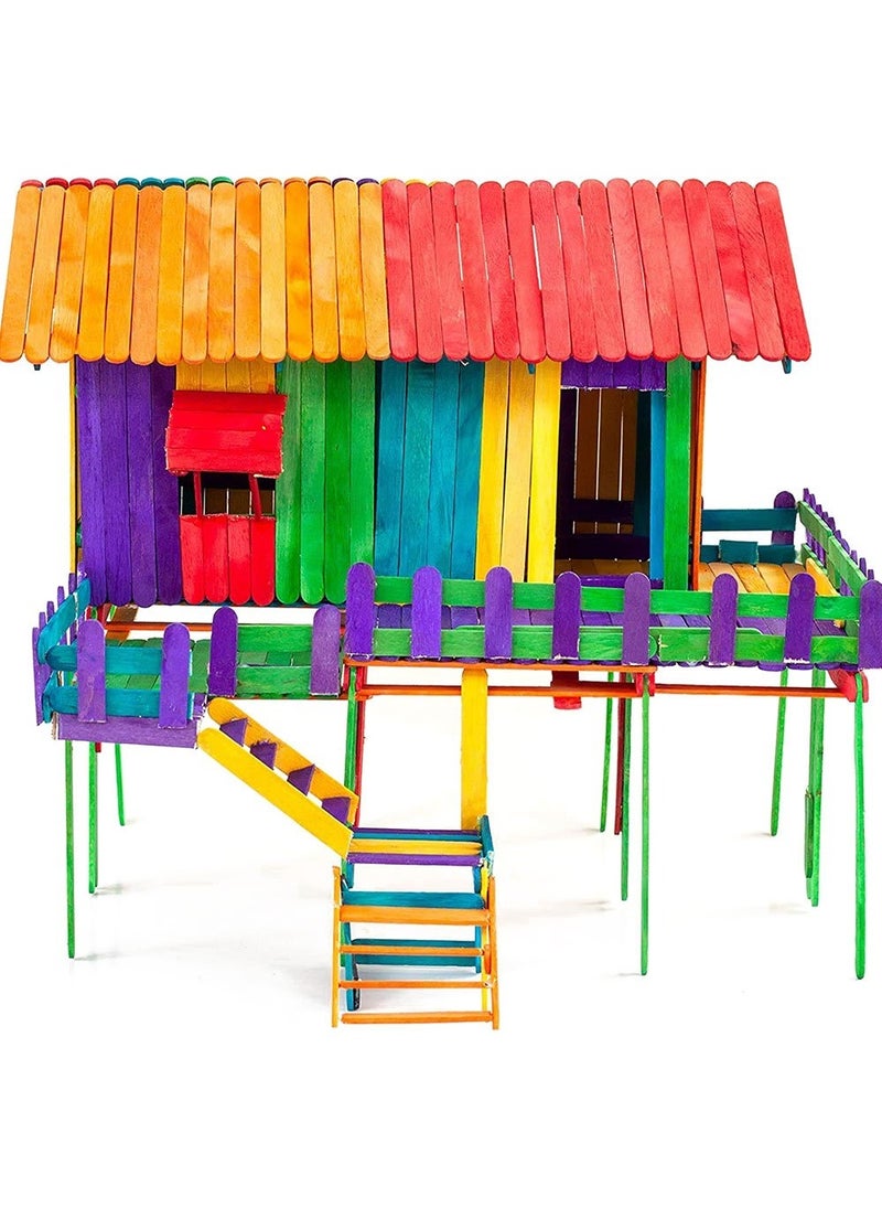 HENBRANDT Colorful Ice Cream Sticks Wood Rainbow 11cm 50-Pack - Image 4