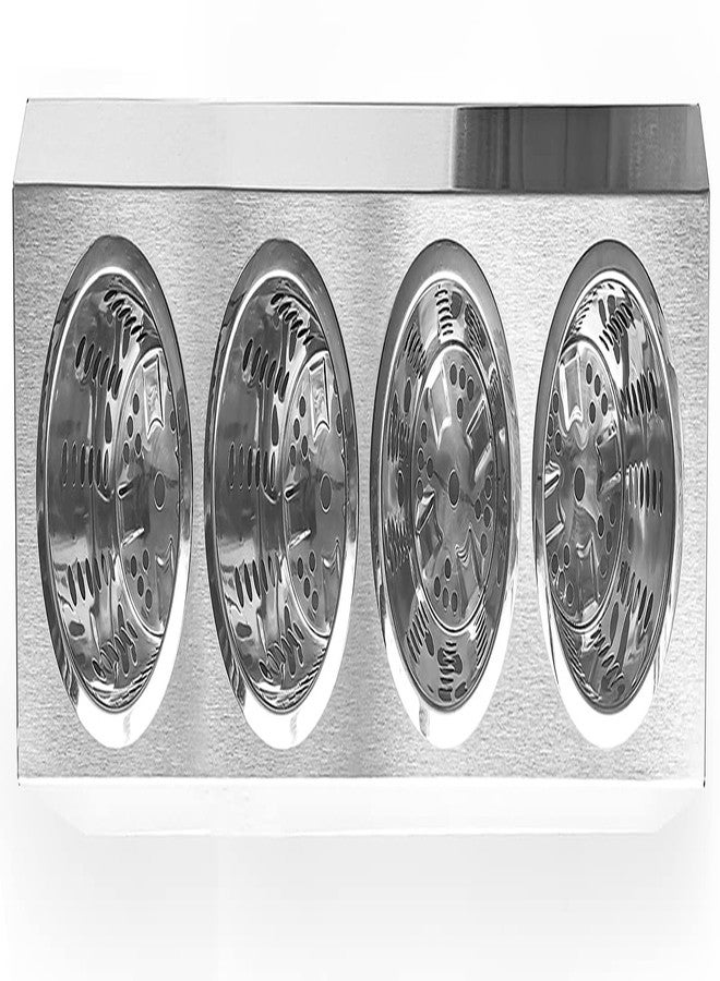 overstockedkitchen Flatware Organizers Stainless Steel Cylinder Flatware Silverware Utensil Holder Organizer Caddy (4 holes) - Image 3