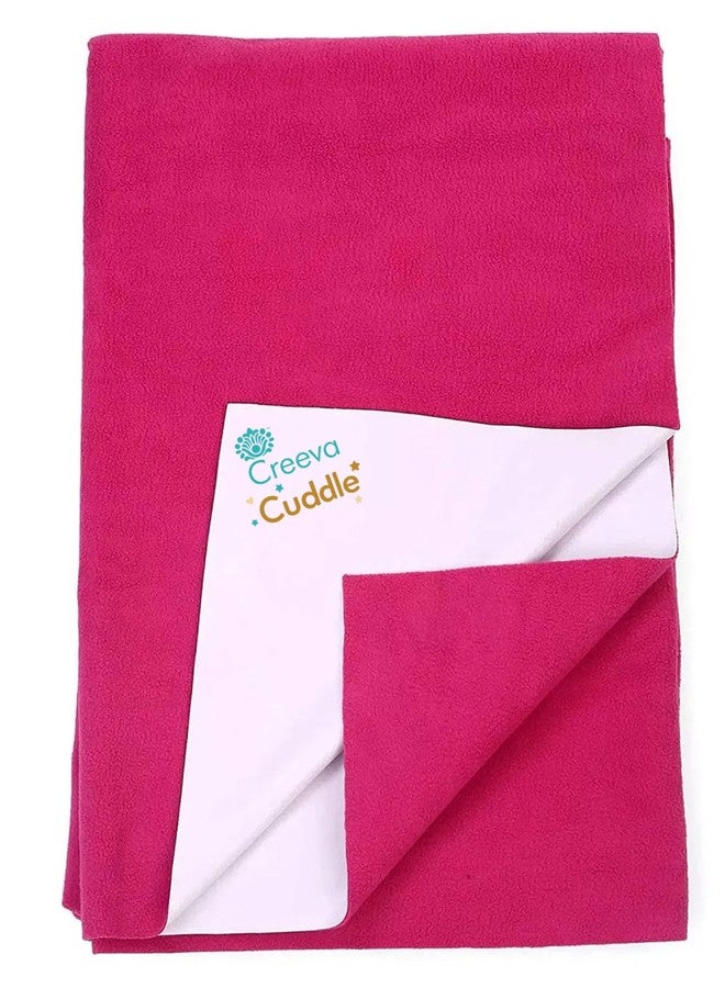 Creeva Cuddle Waterproof Baby Dry Sheet - Ultra Soft Fleece Bed Protector for Kids (100 cm x 70 cm, Raspberry Pink) - Image 1