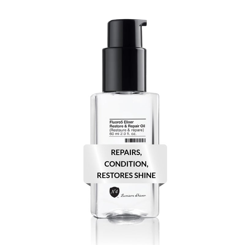 Number 4 Hair Oil, Anti Frizz Hair Serum, Fluoro5 Elixir Restore & Repair Oil, 2.0 oz - Image 1