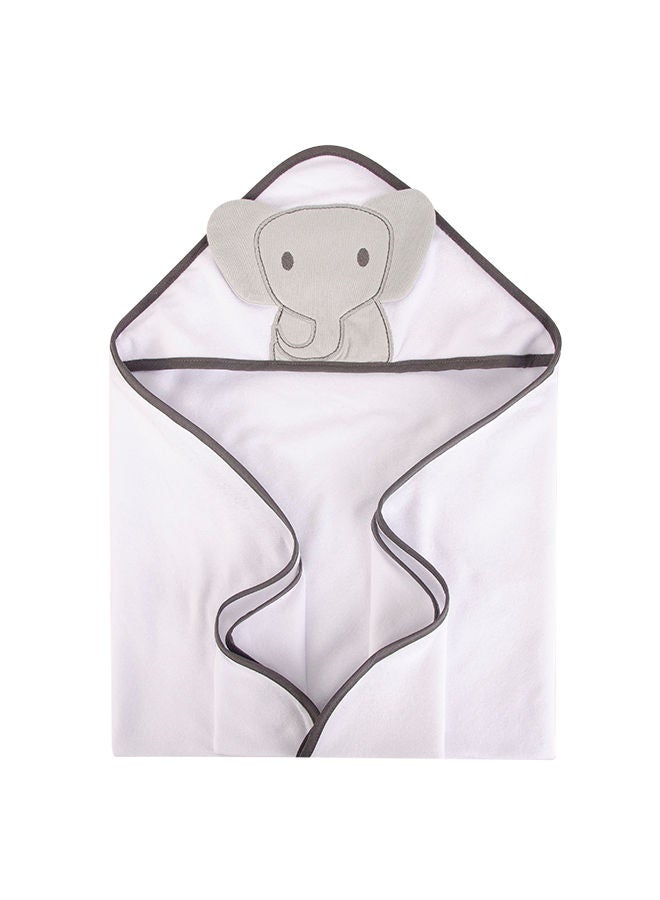 hudson baby Knit Terry Hooded Towel 3 Piece Gray Modern Elephant - Image 4